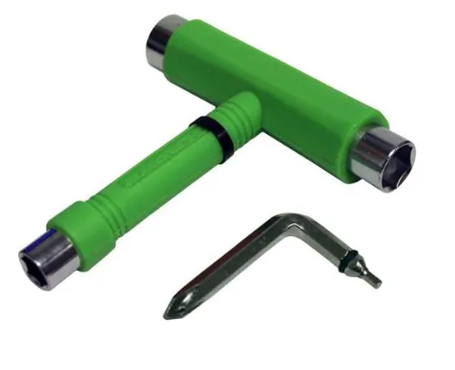 Krown Green Skateboards T-Tool - All-in-One Tool for Skateboards and Longboards