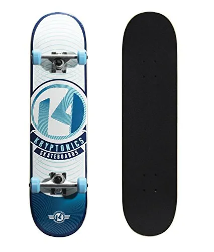 Kryptonics Pop Series 31-Inch Skateboard - Durable Maple Deck, Double Kicktail, Smooth Ride