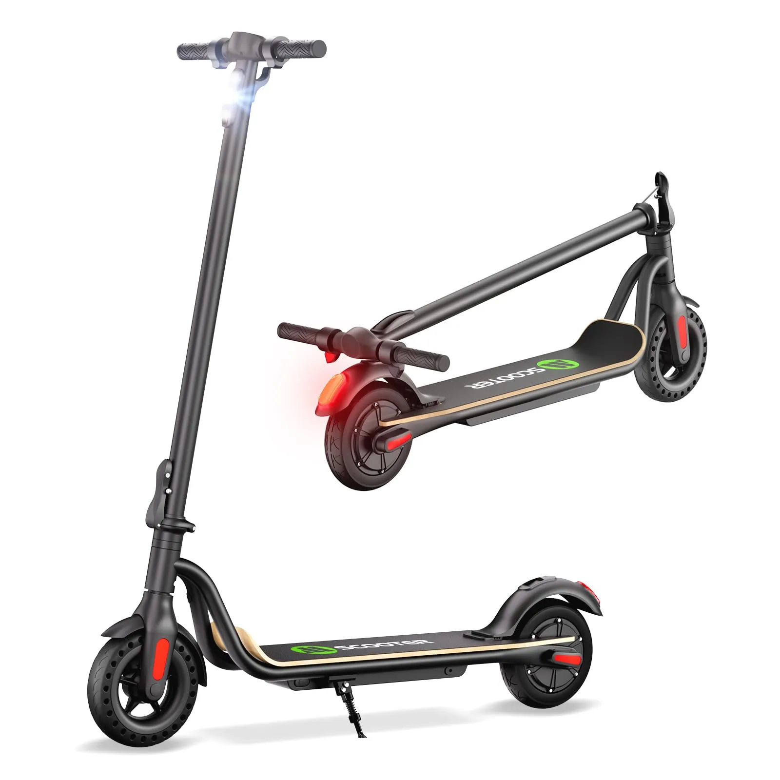 Lightweight Electric Scooter for Adults, 8'' Puncture-Proof Tires, 15.5MPH, 14 Miles Range