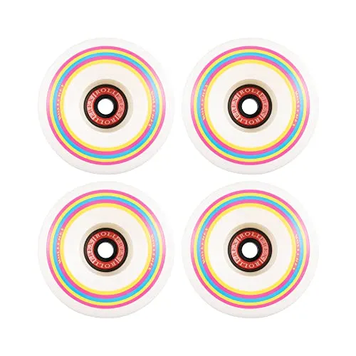 Lollipop Boardwalk 76A 70mm Longboard Wheels - 4-Pack with Bearings, Spacers, Washers