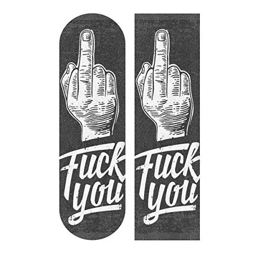 Middle Finger Skateboard Grip Tape 33.1x9.1 inch Waterproof Anti-Slip Deck Sticker by Hupery