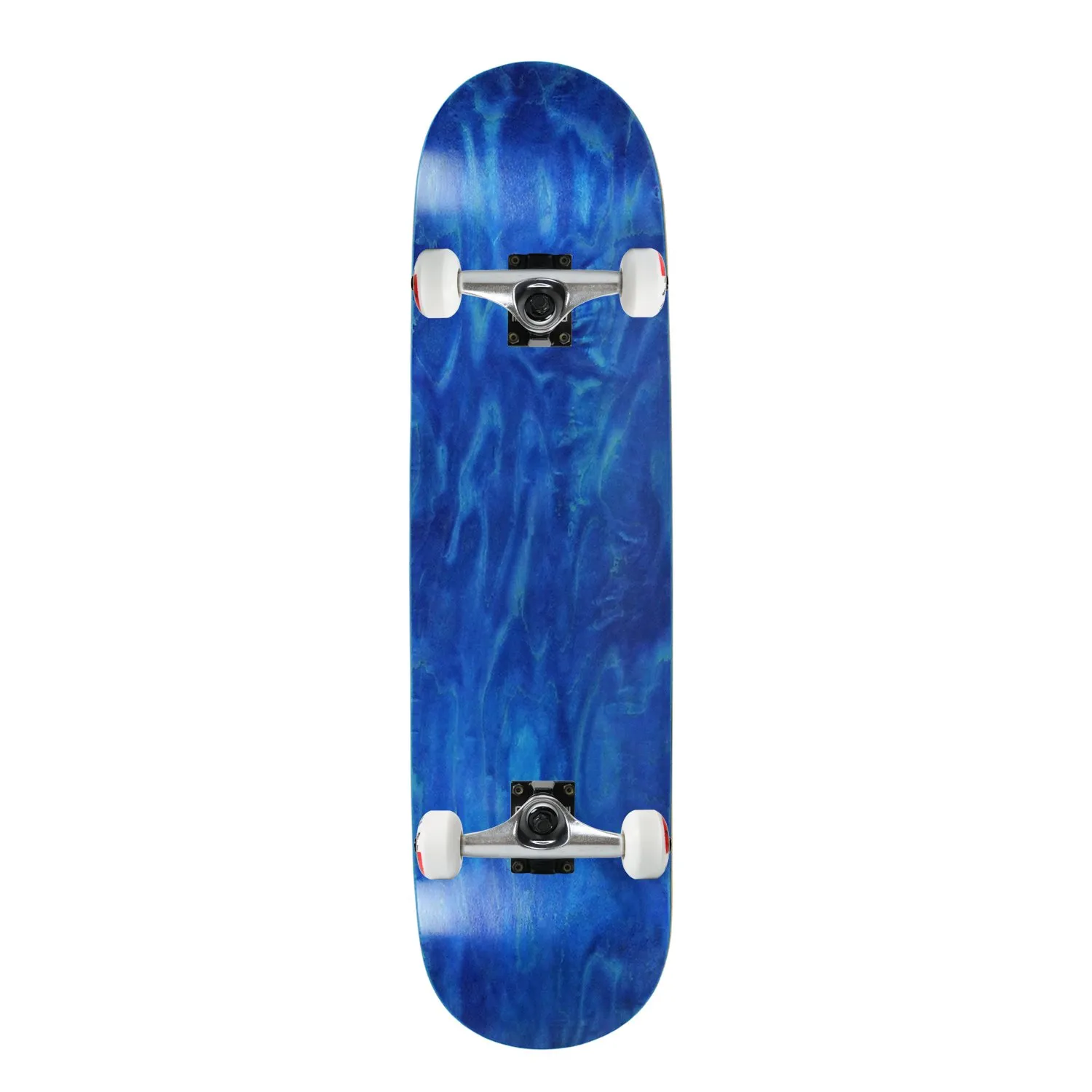 Moose Complete Skateboard STAINED BLUE 8.5' with Silver/White Components - Pro Quality Deck