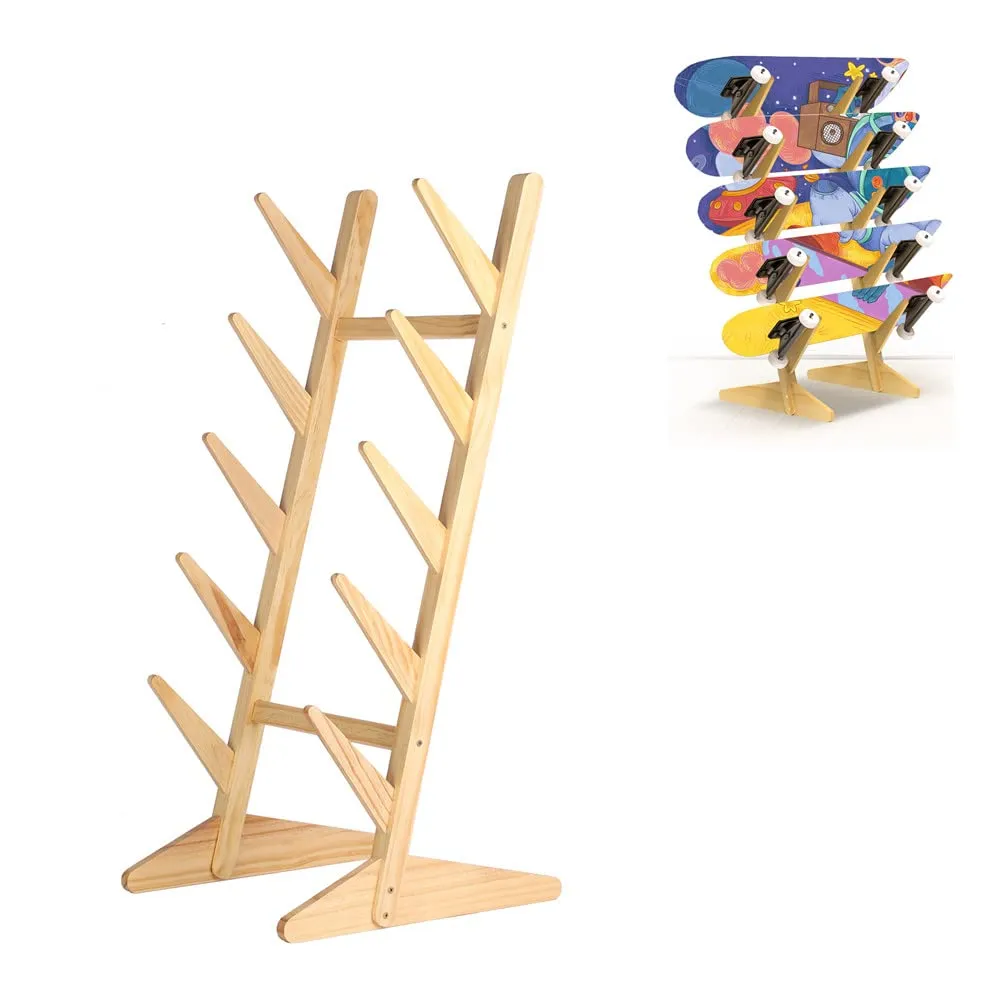 MYOYAY 5-Layer Skateboard Rack for Penny Boards, Longboards, and Standard Skateboards