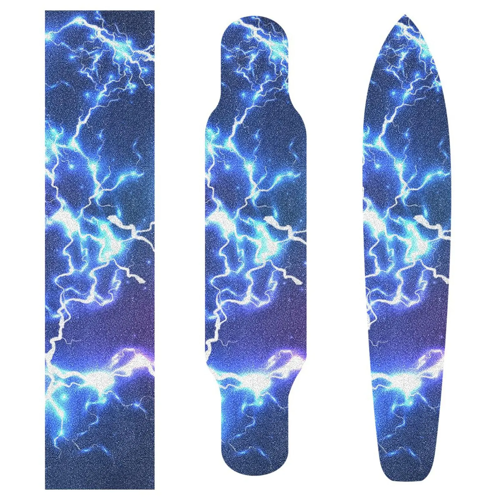 Nander Blue Lightning Skateboard Grip Tape 33.1x9.1inch, Non-Slip, Waterproof, Durable Sandpaper