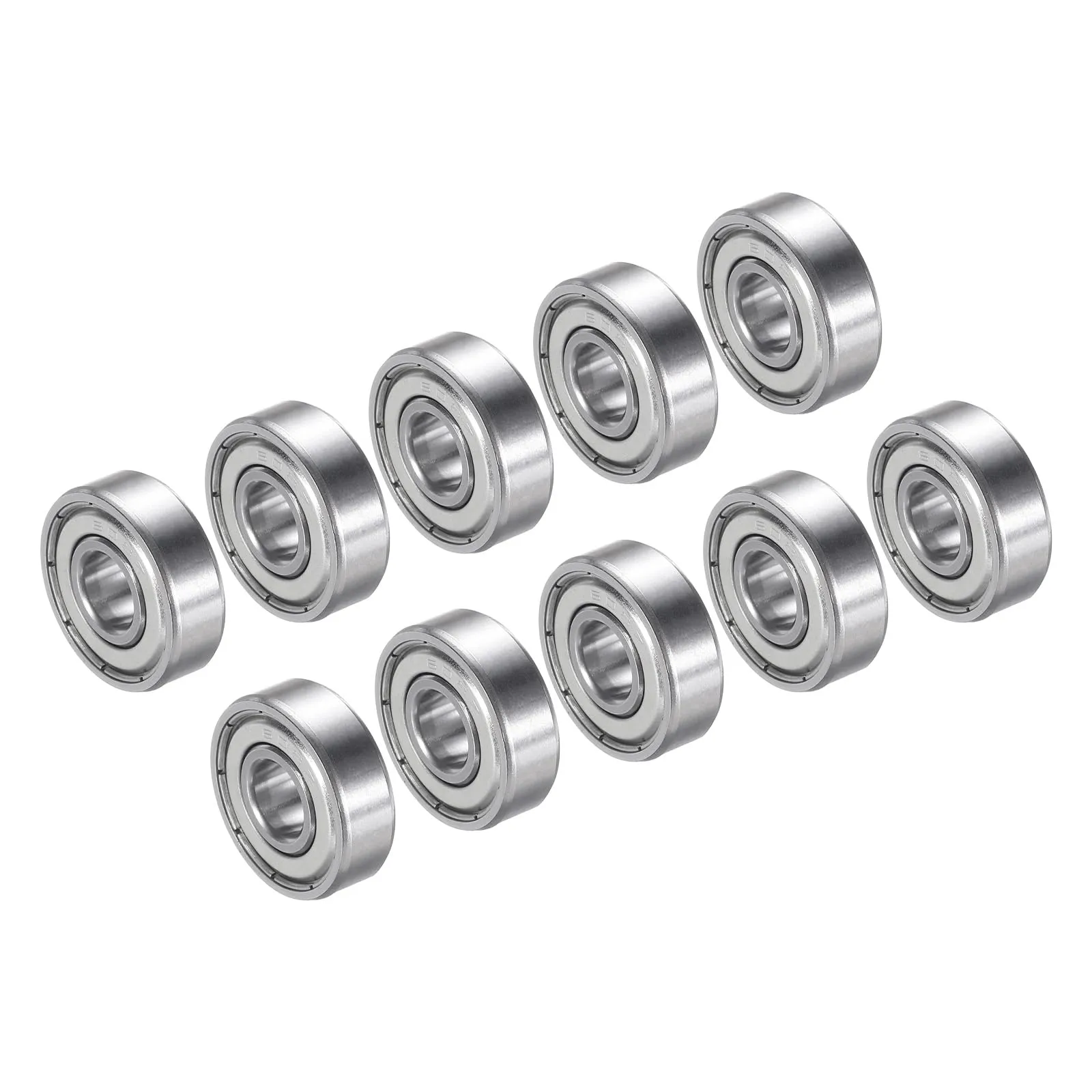 PATIKIL 8x22x7mm Skateboard Bearings, 10 Pack Double Sealed, High-Speed Carbon Steel, Silver