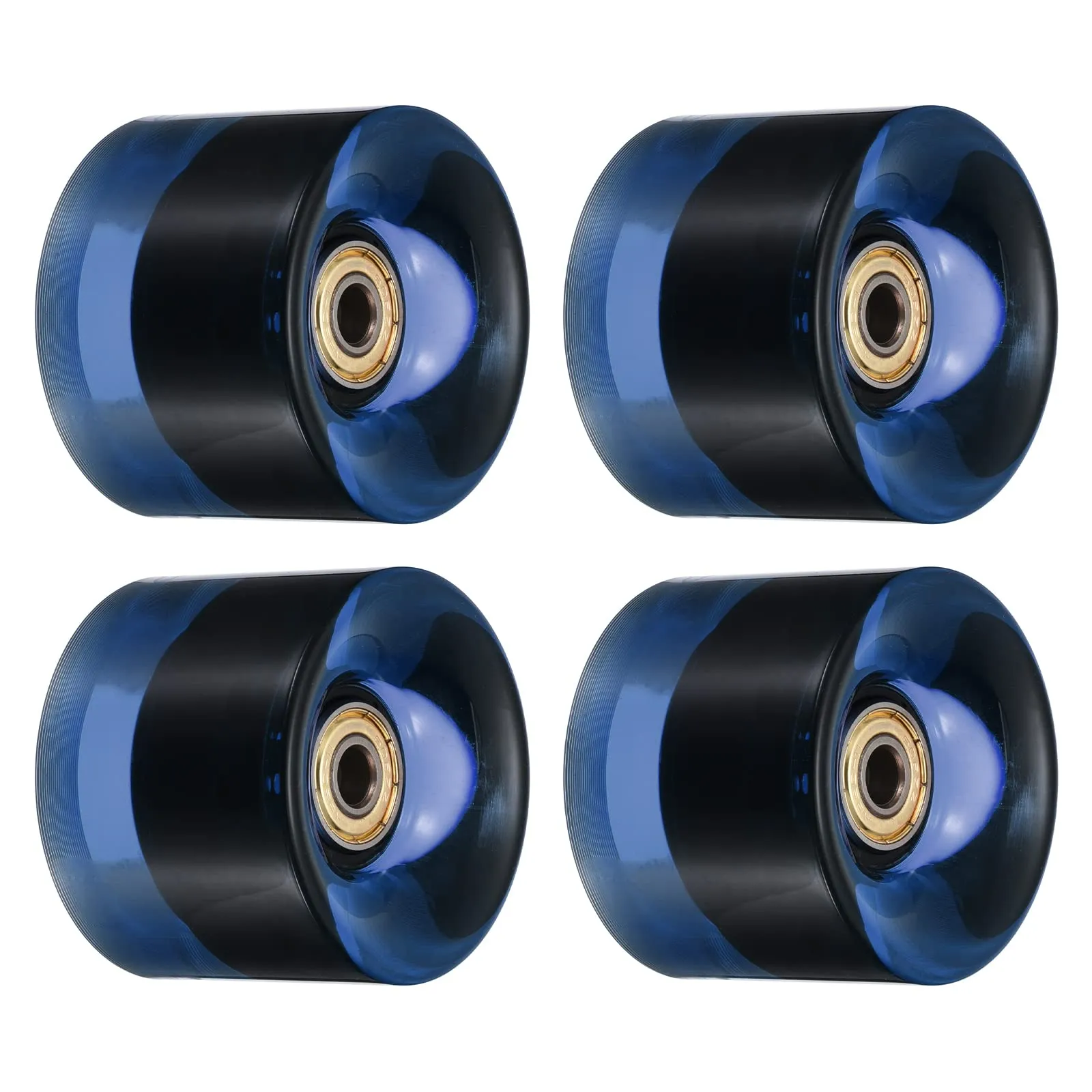 PATIKIL Longboard Wheels with ABEC-11 Bearings, Clear Blue & Golden, 45x60mm, 80A Hardness