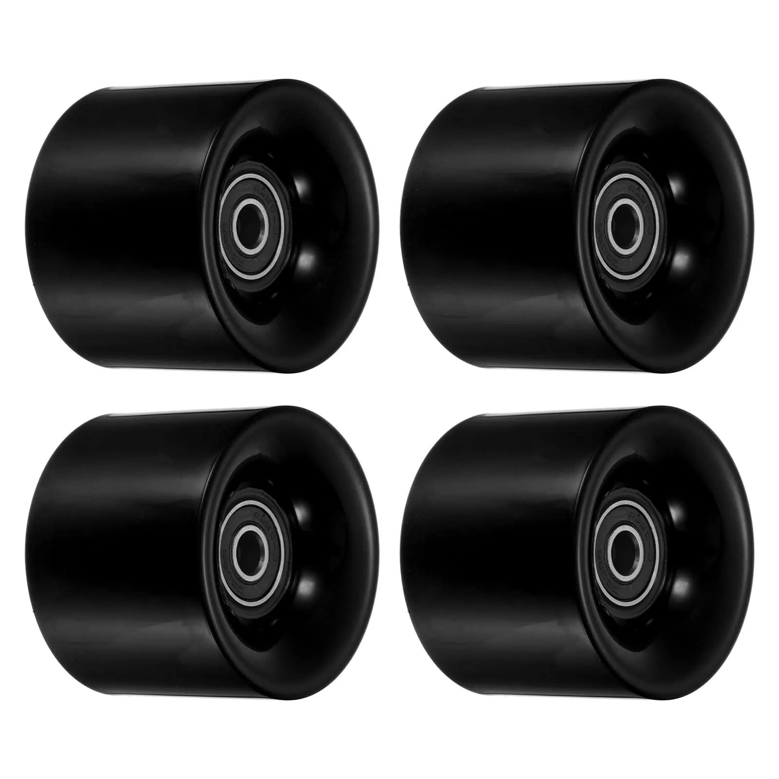 PATIKIL Longboard Wheels with ABEC-9 Bearings, Black PU Cruiser Replacement Wheels 45x60mm