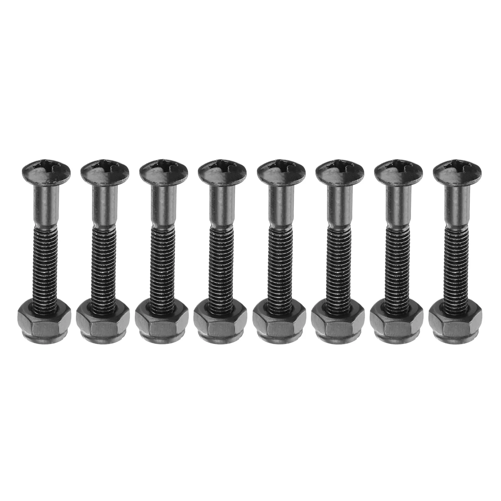 PATIKIL Skateboard Mounting Hardware 1-5/16' Black, 8pcs Carbon Steel Screws, Bolts & Nuts Set