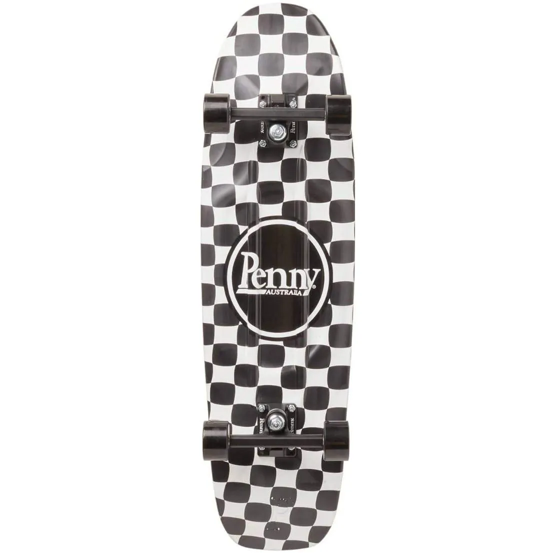 Penny Australia 32 Inch Checkout Cruiser Skateboard with Checkerboard Design and Black Wheels