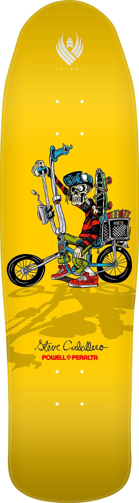 Powell Peralta Steve Caballero Chopper Bike Flight Skateboard Deck, Yellow, 8.9' x 31.8'