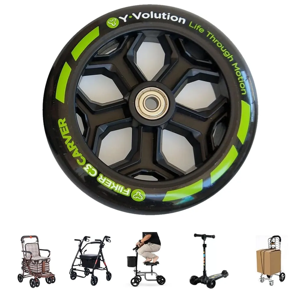 Premium 14.5cm PU Wheels for Scooters, Skates, Strollers & Wheelchairs with ABEC-7 Bearings