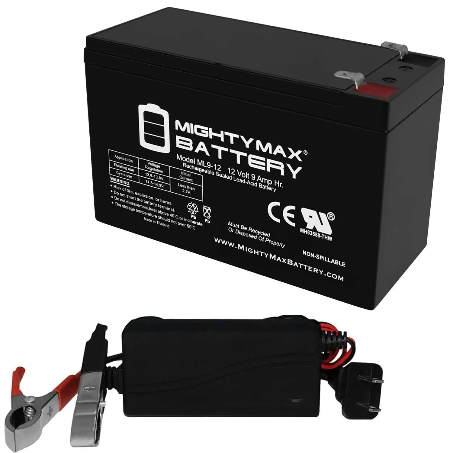 Reliable 12V 9AH SLA Battery with Charger for Lowrance Elite-4x Fishfinder