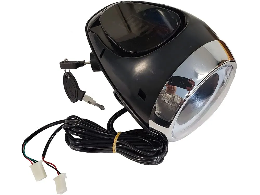 Replacement LED Headlight with Display & Keys for 1000w Fat Tire Electric Scooter