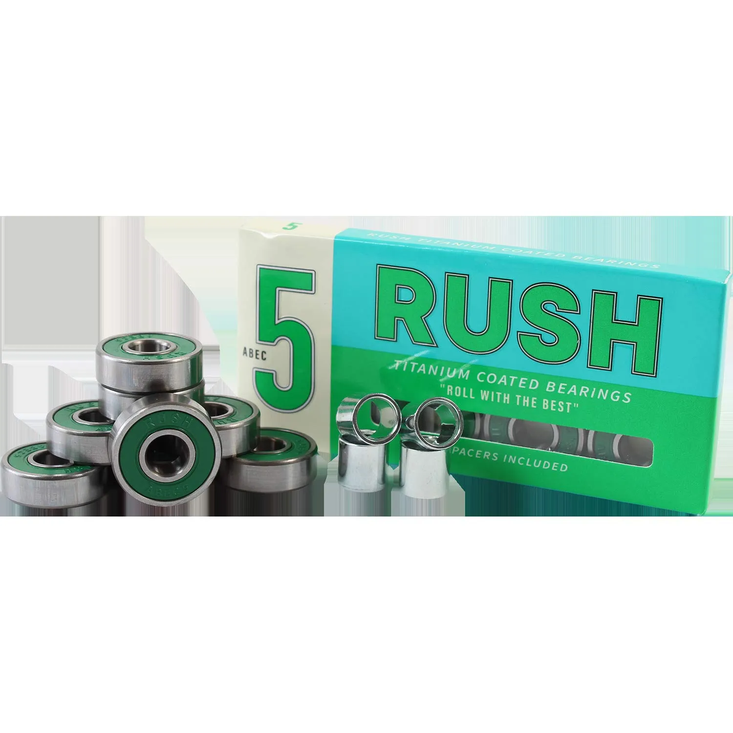 Rush Abec 5 Skateboard Bearings with Spacers for Smooth Rolling Performance