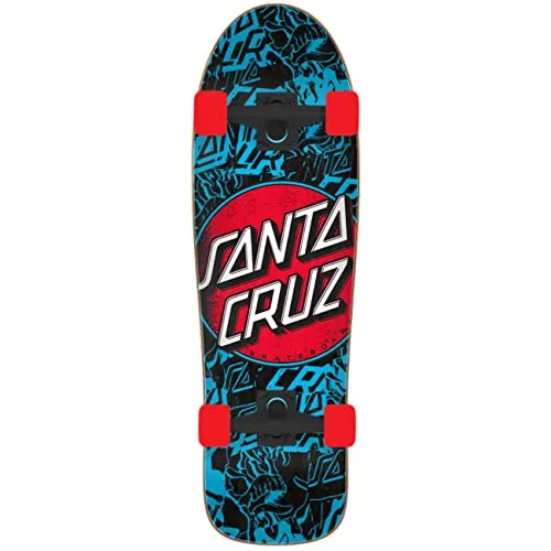 Santa Cruz 80's Old School Skateboard Complete Contra Distress Black/Blue/Red 9.7'x31.7'