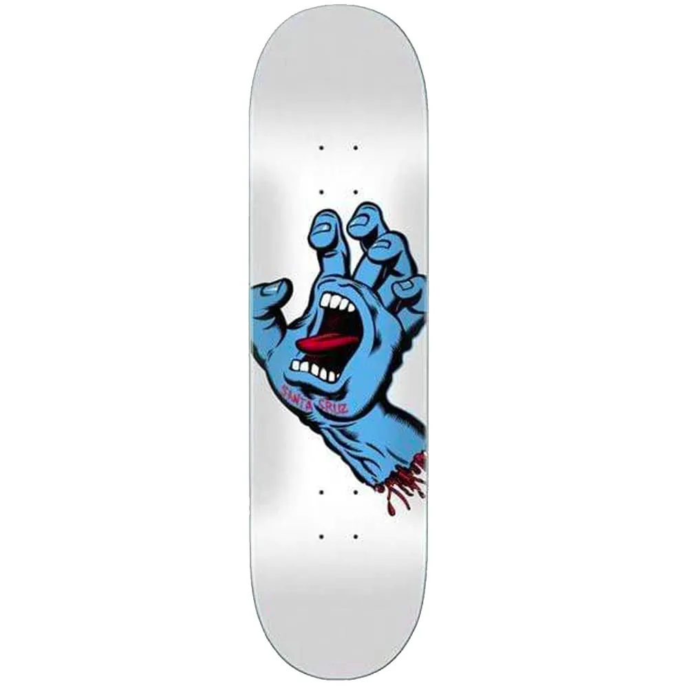 SANTA CRUZ Screaming Hand Skateboard Deck 8.25in x 31.8in – Durable Maple, Matte Finish