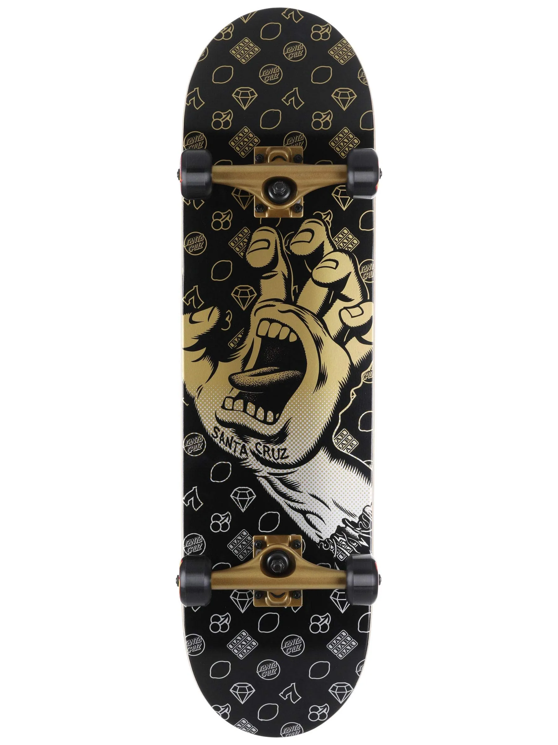 Santa Cruz Skateboards Jackpot Hand Complete - 8.25' Deck, Lightweight Trucks & Durable Wheels