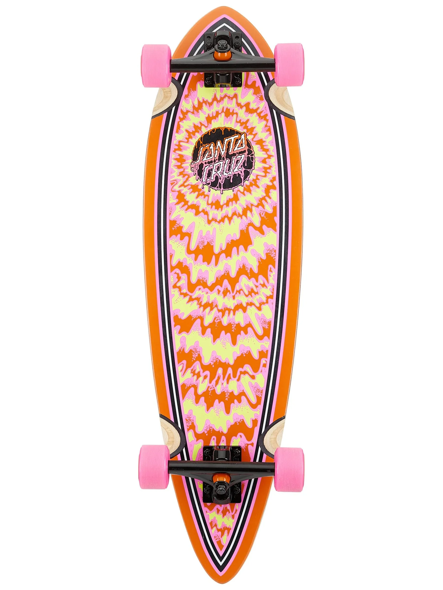 Santa Cruz Toxic Dot Pintail 9.20'x33' Cruzer Skateboard with 60mm Slime Balls Wheels