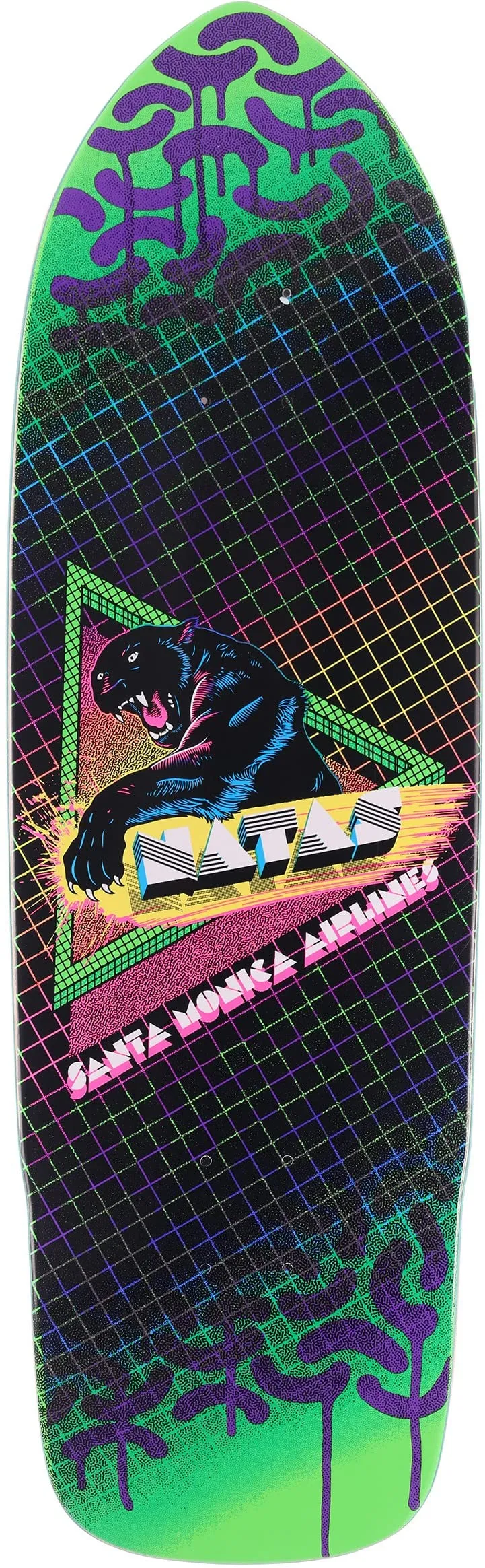 Santa Monica Airlines Natas Panther Neon Classic 9.5' Skateboard Shaped Deck by Yocaher