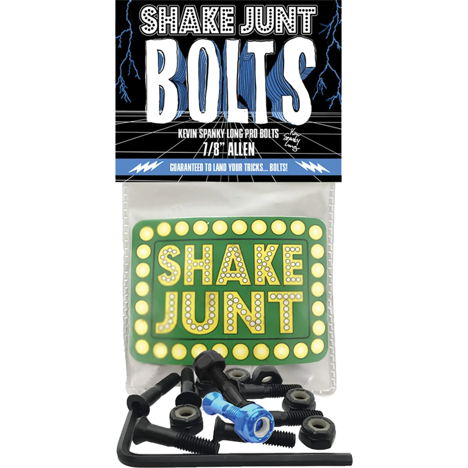 Shake Junt Kevin Spanky Long Allen Head Black/Blue Skateboard Hardware Set - 7/8'