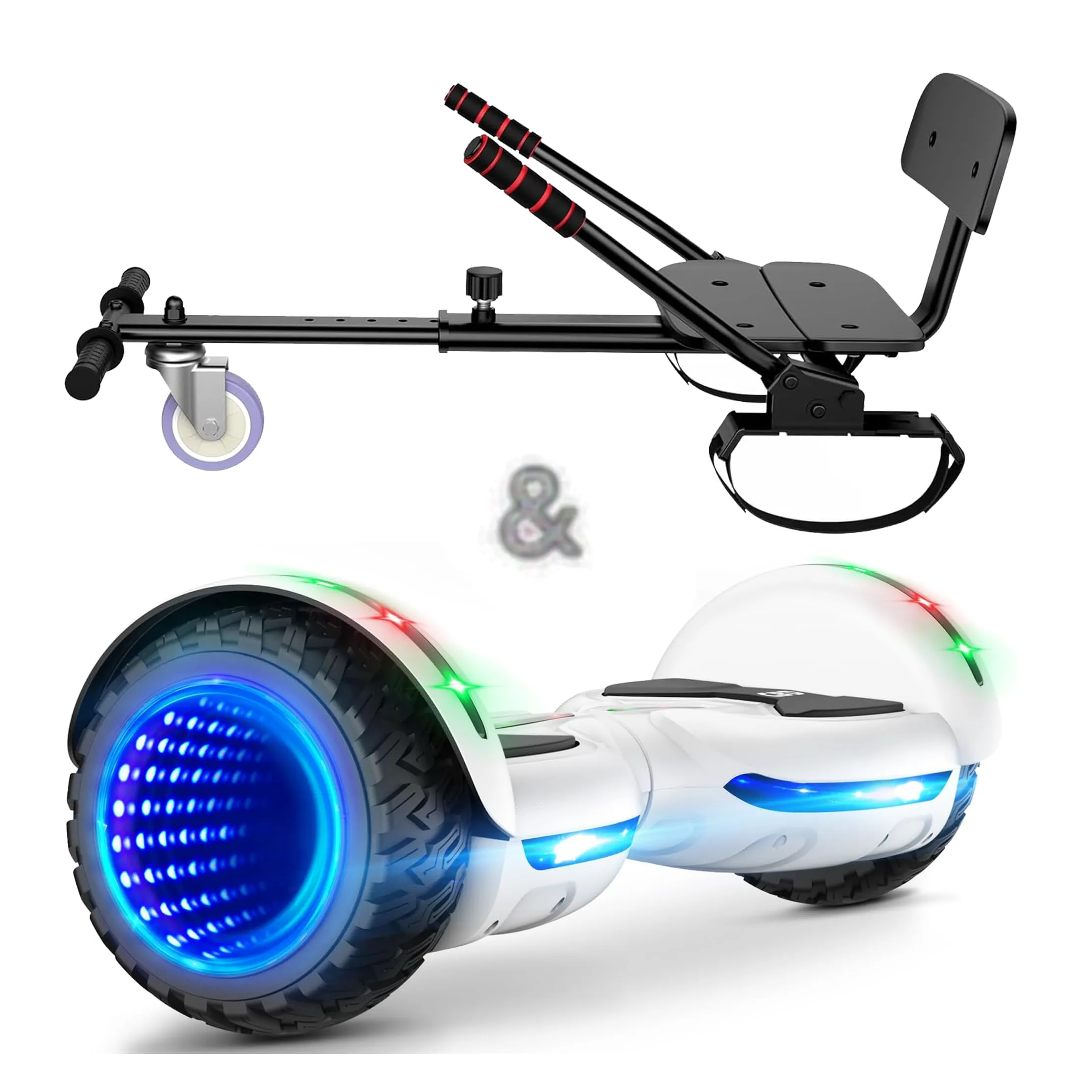 SISIGAD 6.5' Hoverboard with Bluetooth Speakers, Solid Wheels & Safe Self-Balancing Fun