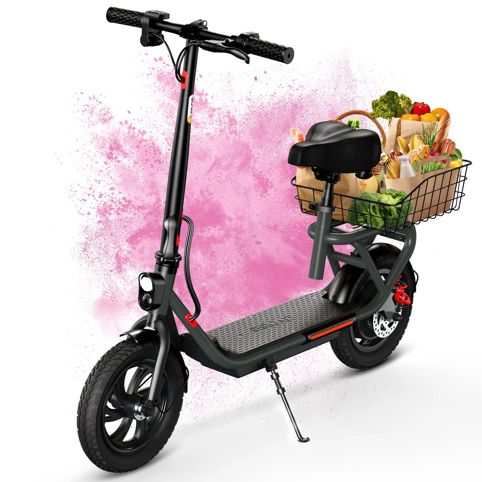 SISIGAD Electric Scooter with Adjustable Seat, 20Mph Speed, 20 Miles Range, Lightweight & Safe