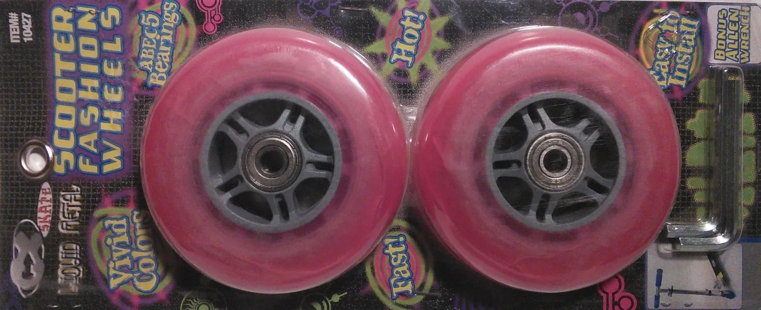 Skate Scooter Replacement Wheel Set - 100mm, 88A with Abec 5 Bearings & Wrenches