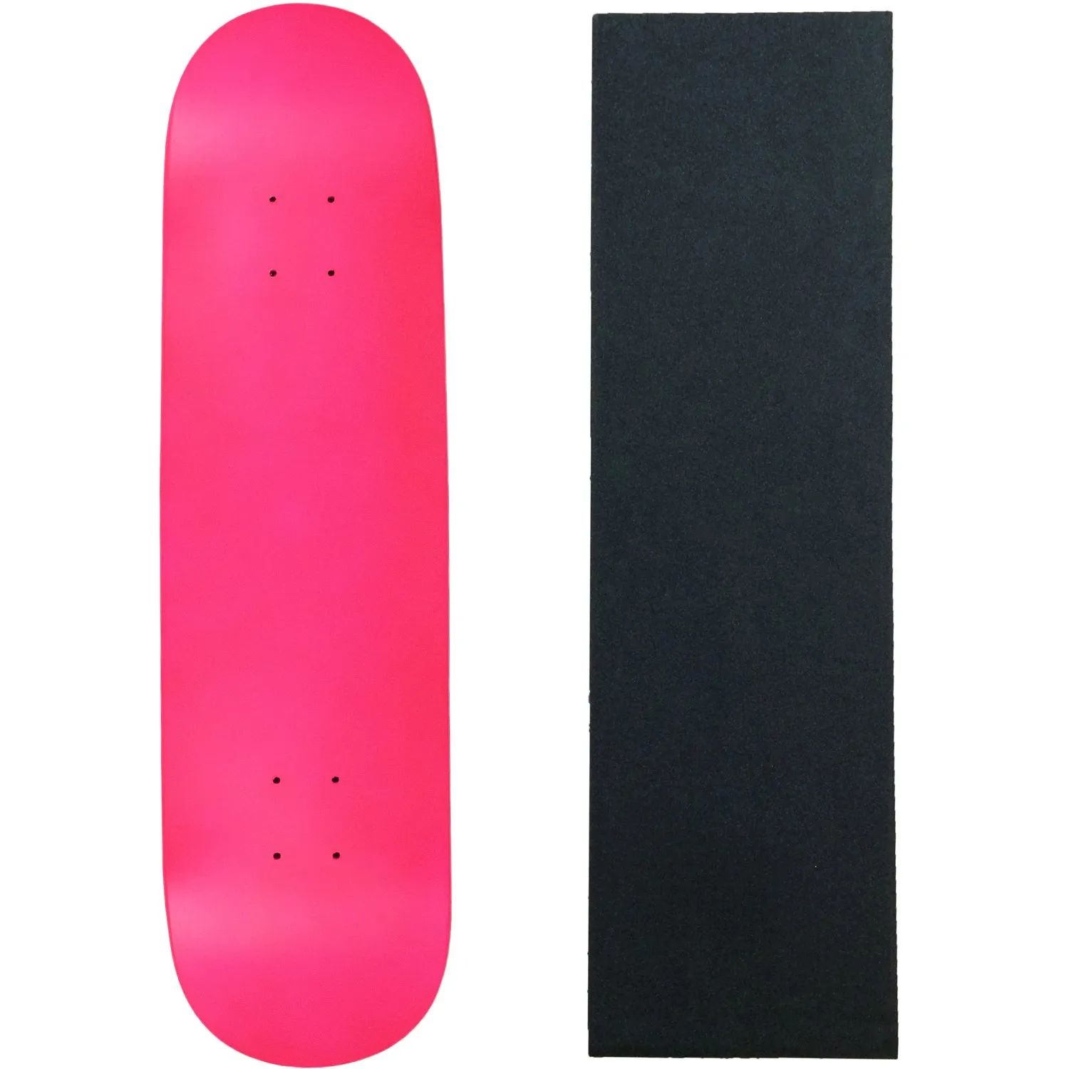 Skateboard Deck Pro 7-Ply Canadian Maple NEON PINK 8.25' with Black Diamond Griptape