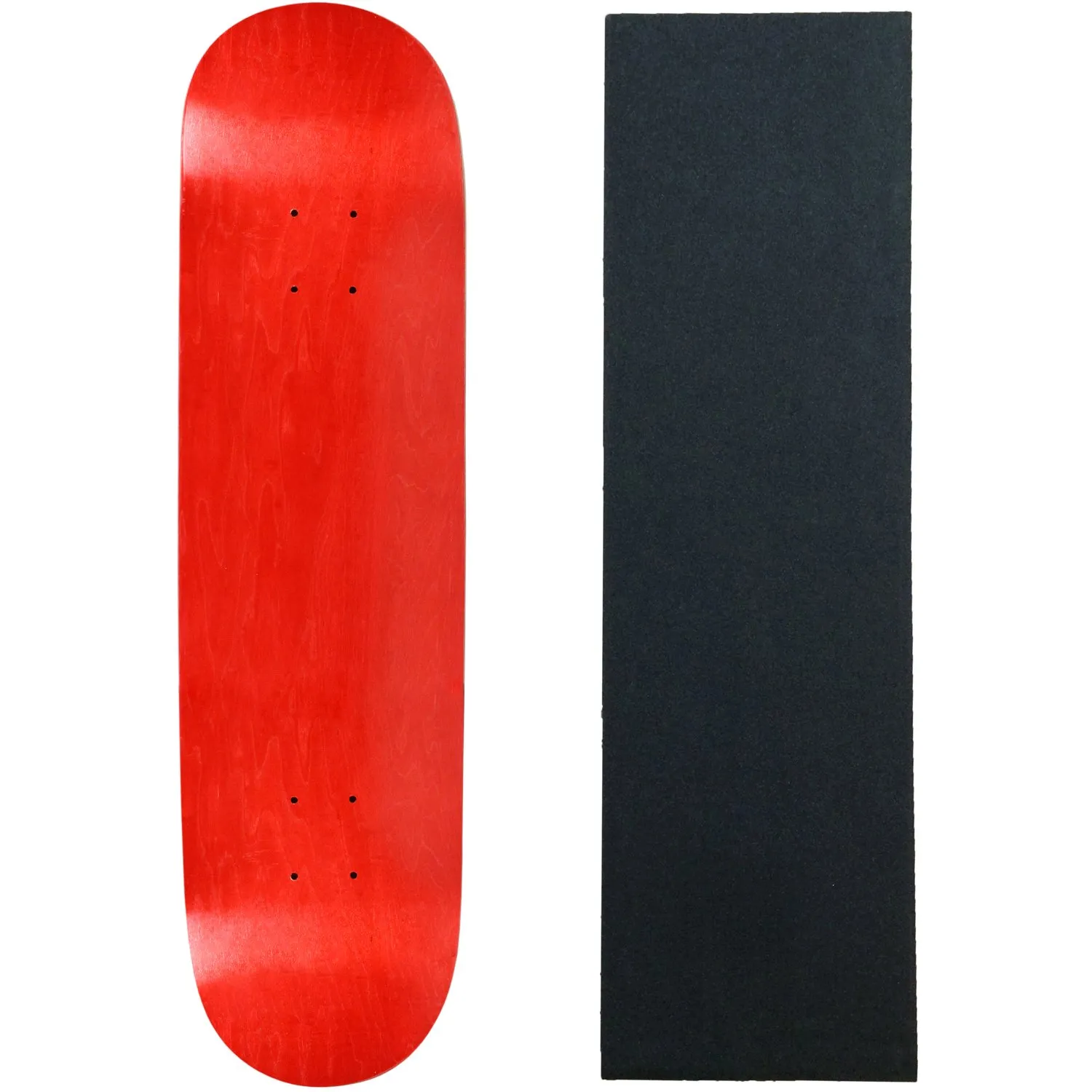 Skateboard Deck Pro 7-Ply Canadian Maple Stained Red 8.5' with Griptape by Moose