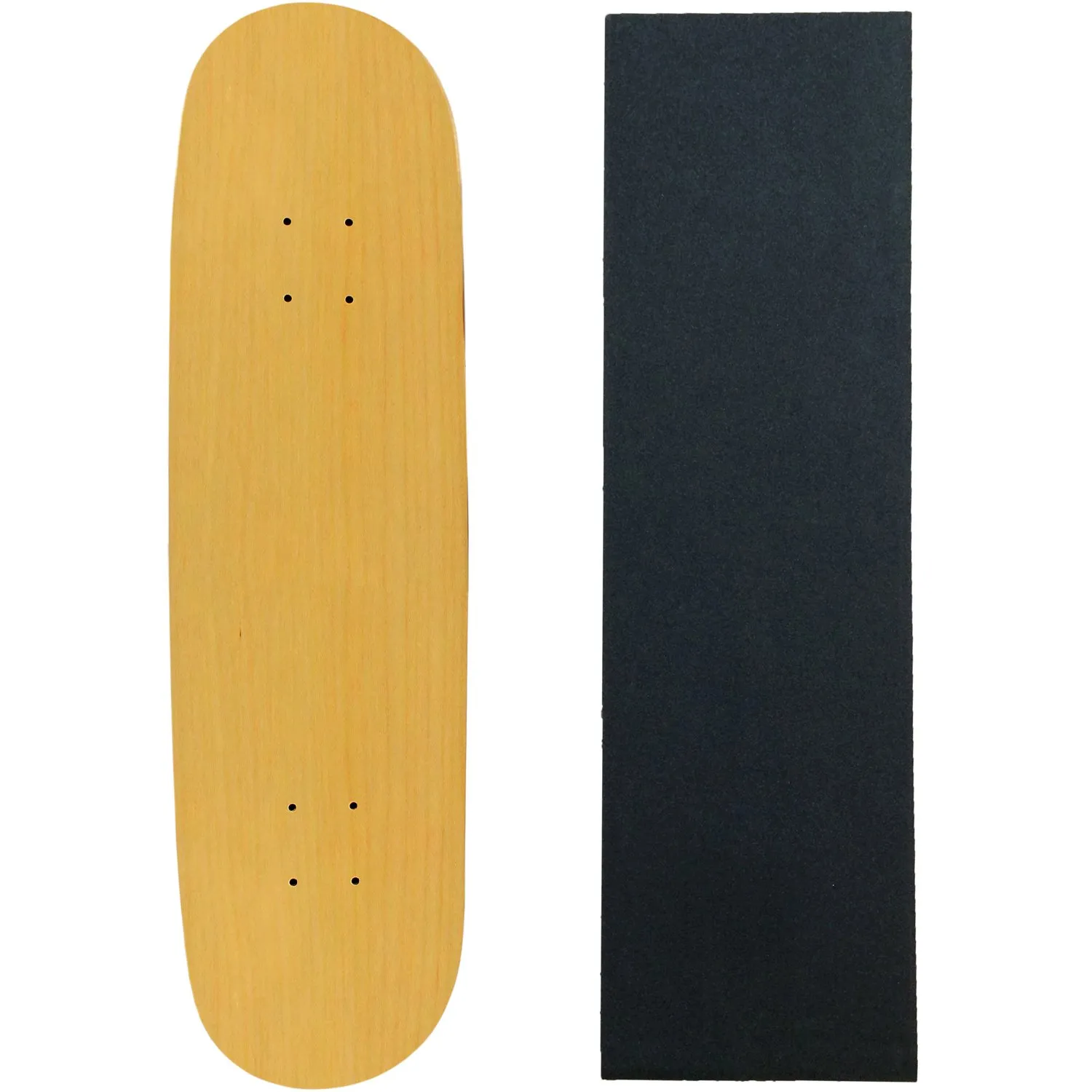 Skateboard Deck Pro 8.0' Canadian Maple 7-Ply NATURAL with Black Diamond Griptape