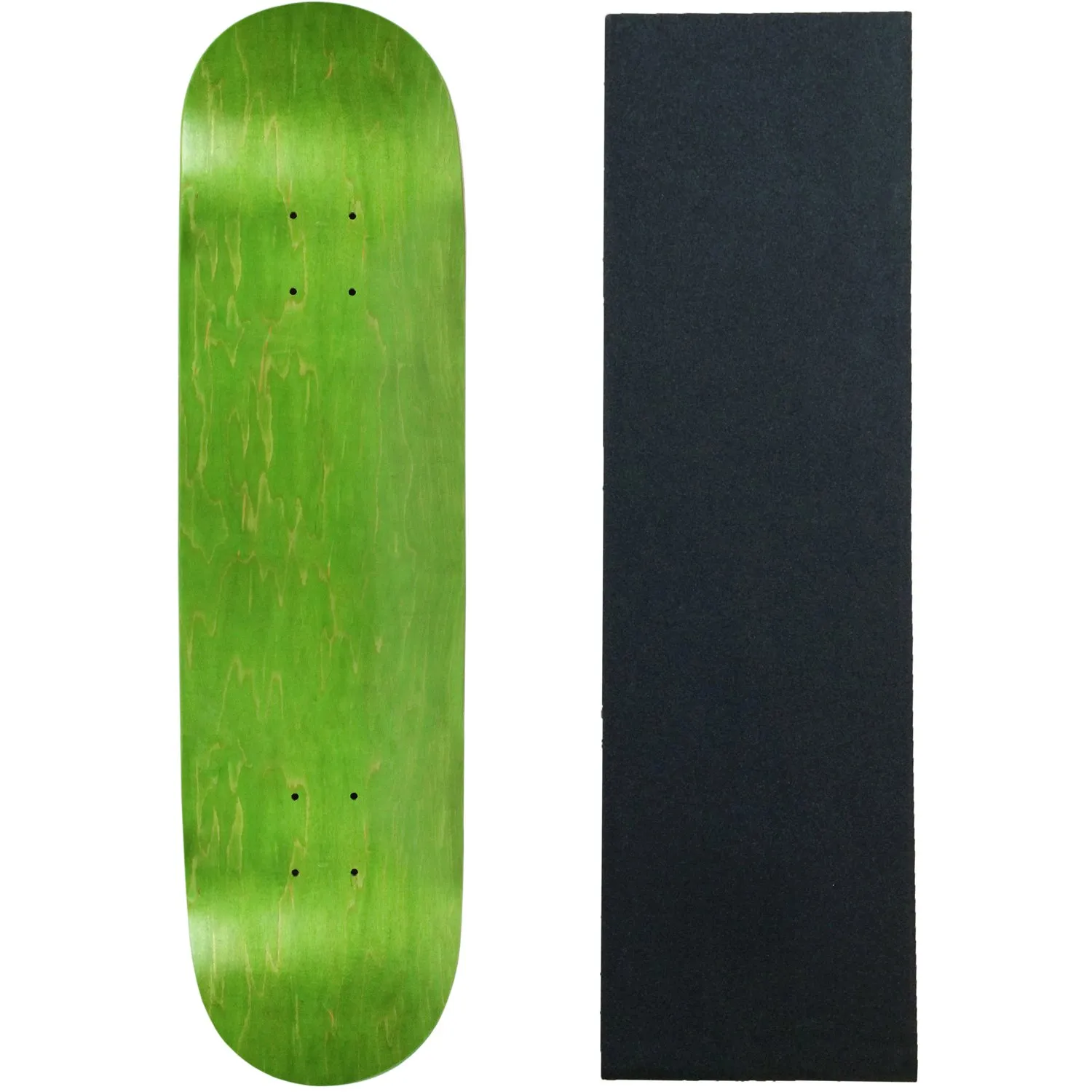 Skateboard Deck Pro 8.5' Stained Green 7-Ply Canadian Maple with Black Diamond Griptape