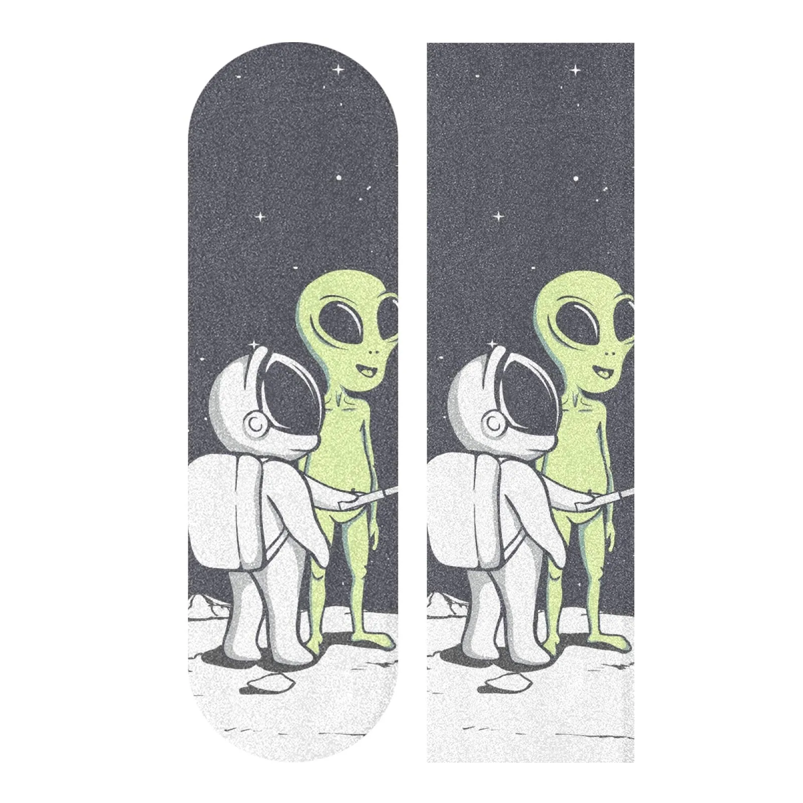 Skateboard Grip Tape - Astronaut Alien Design, 33.1x9.1 Inch, Non-Slip, Waterproof Sandpaper