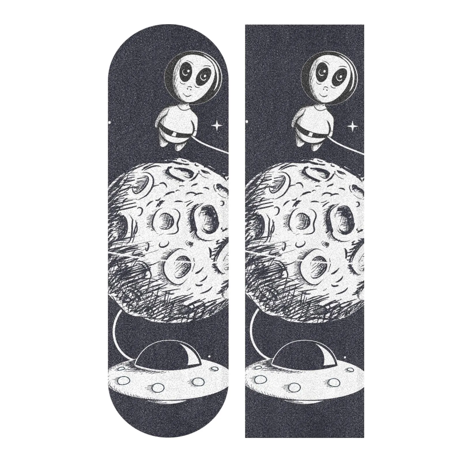 Skateboard Grip Tape Cute Alien Astronaut 33.1x9.1 Inch Non-Slip Waterproof Sandpaper