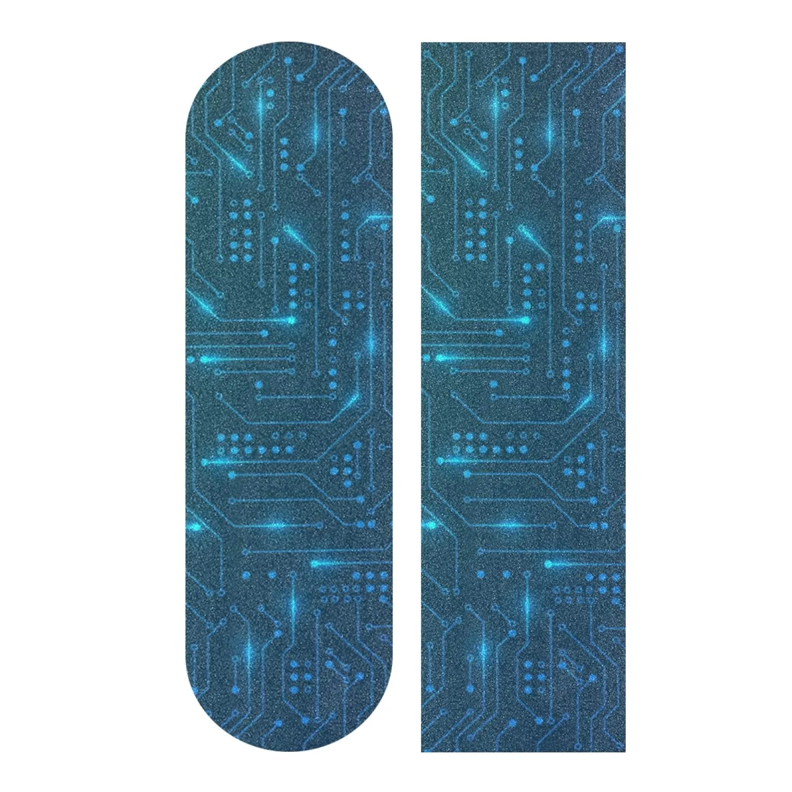 Skateboard Grip Tape Sheet Blue 33.1'x9.1' Non-Slip Waterproof Abstract Circuit Board Design