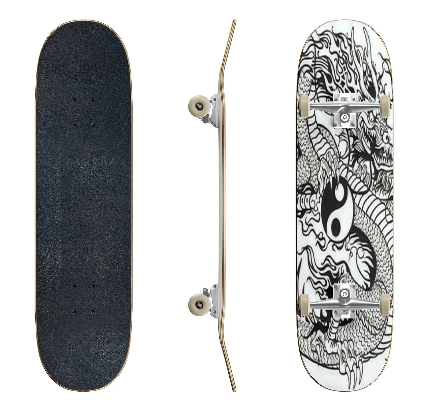 Skateboards Chinese Dragon Pearl Tattoo 31'x8' – Classic Concave Design for Beginners & Pros