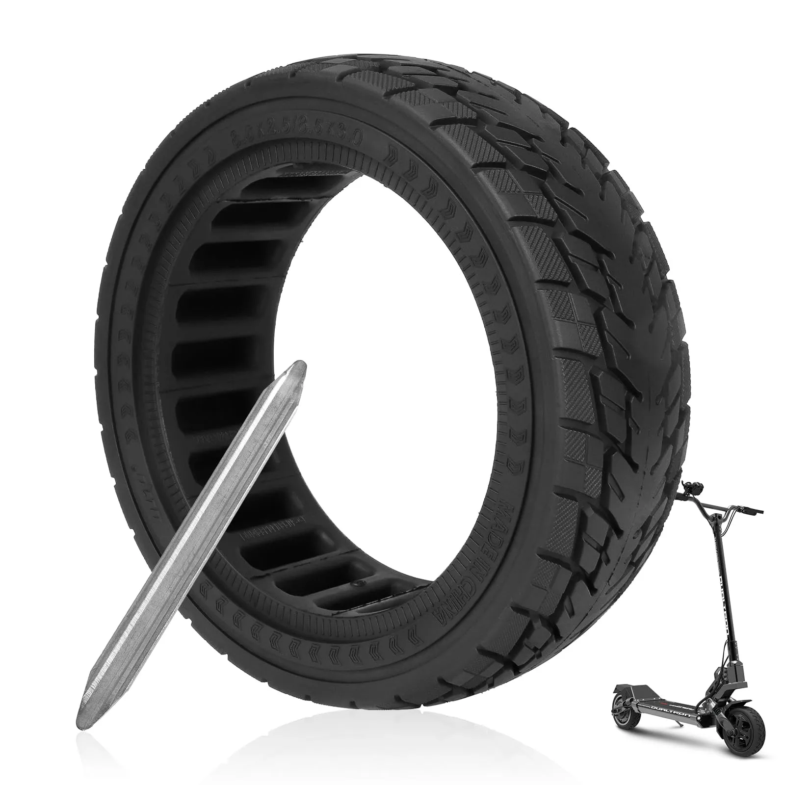 Solid 8.5x2.5 Off-Road Replacement Tires for Dualtron Mini & Speedway Leger Scooters