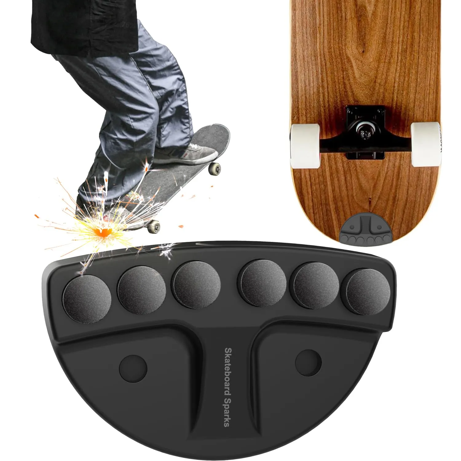 Sparking Flames Tail Plate for Skateboards