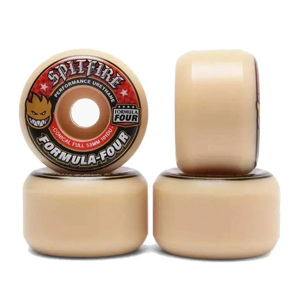 Spitfire Formula Four Conical Full 101du 53mm Skateboard Wheels - White/Red