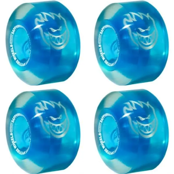 Spitfire Wheels Sapphire Cruiser 56mm 90a Clear/Blue Skateboard Wheels - Set of 4