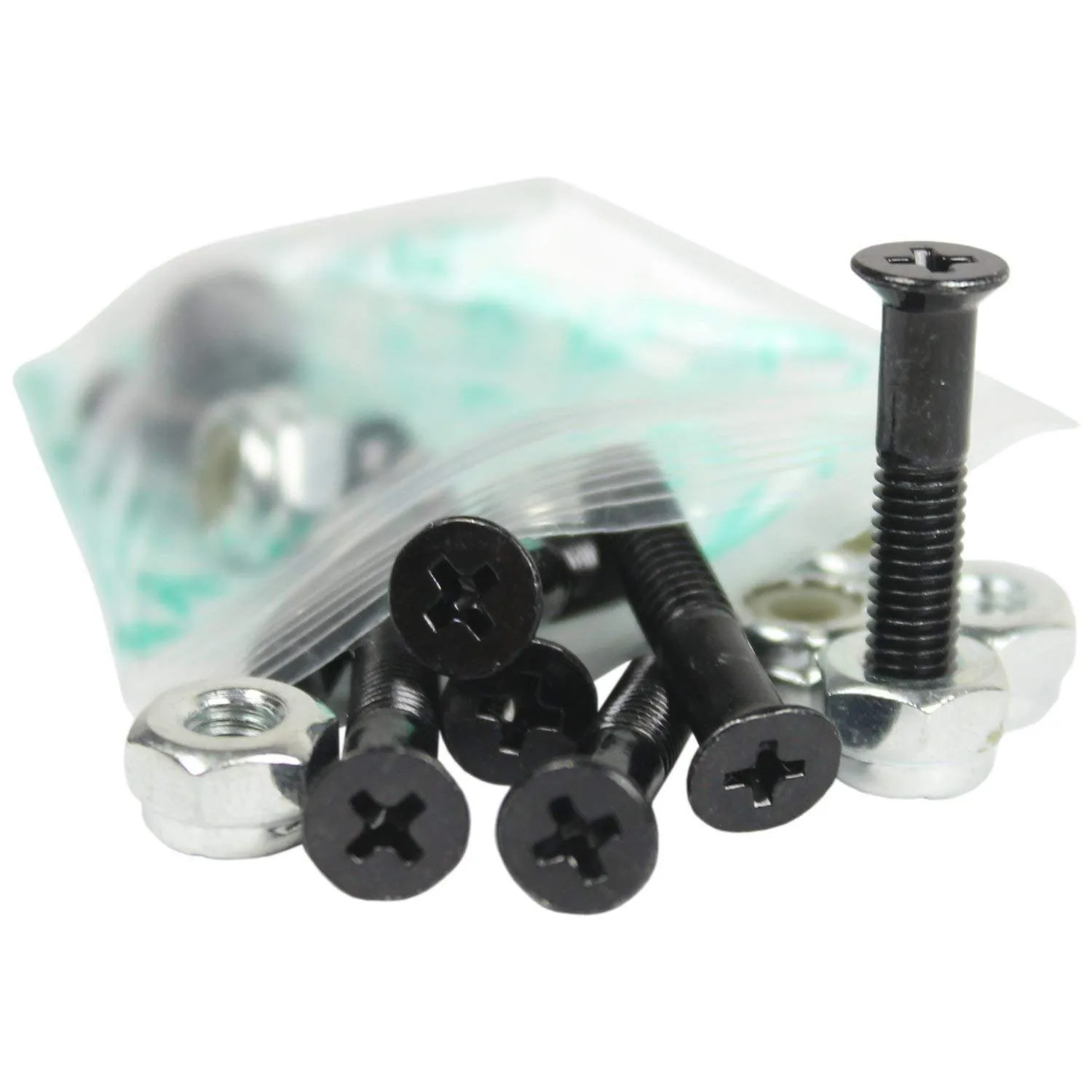 Standard Phillips Head Black Skateboard 1' Mounting Hardware Set by Dime Bag Hardware