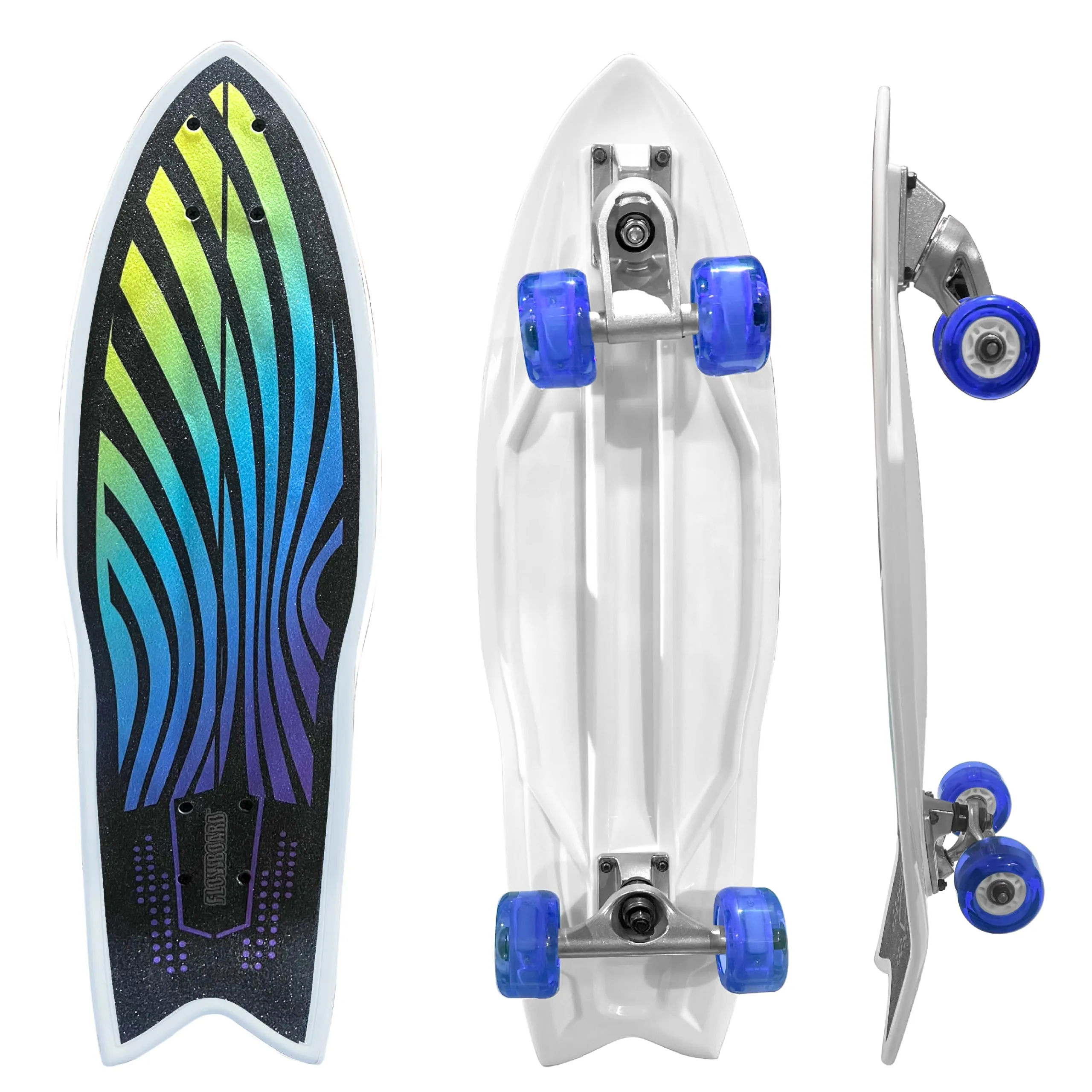 Surfskate Kids Skateboard with Easy Rotating Front Caster Wheel, Custom Graphics, Heavy-Duty Trucks