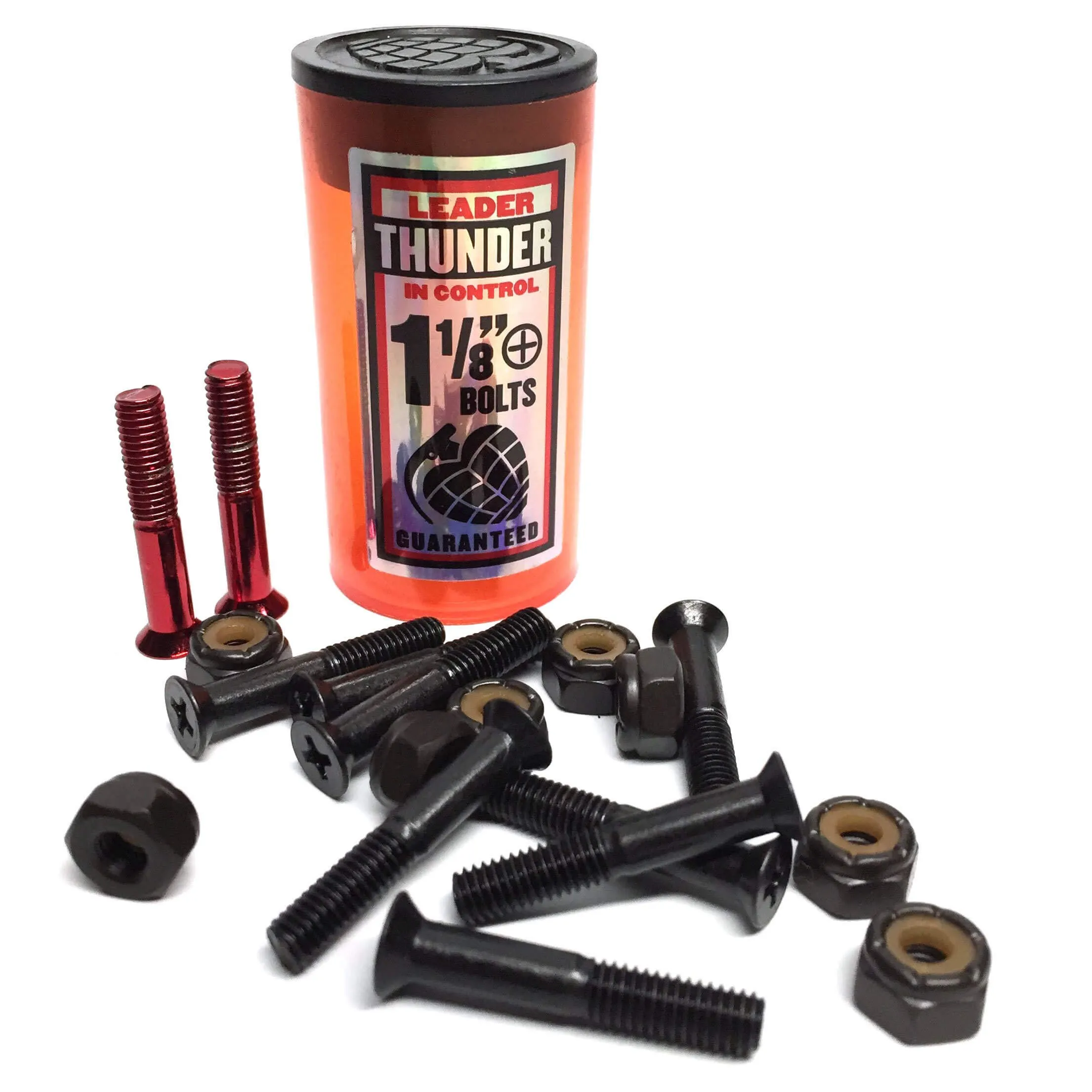 Thunder Hardware 1 1/8' Phillips Skateboard Red Bolts - Durable Mounting Hardware Set