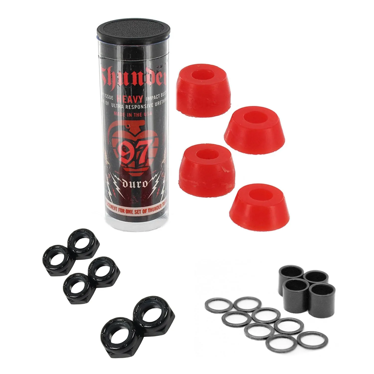 Thunder Skateboard Bushings 97A Kit with Dimebag Axle, Kingpin Nuts & Speed Washers