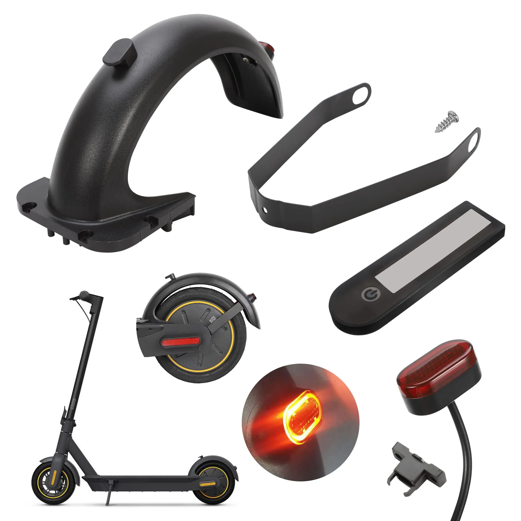 TOMALL Max G30 Electric Scooter Parts Kit: Rear Fender, Taillight, Bracket & Dashboard Cover