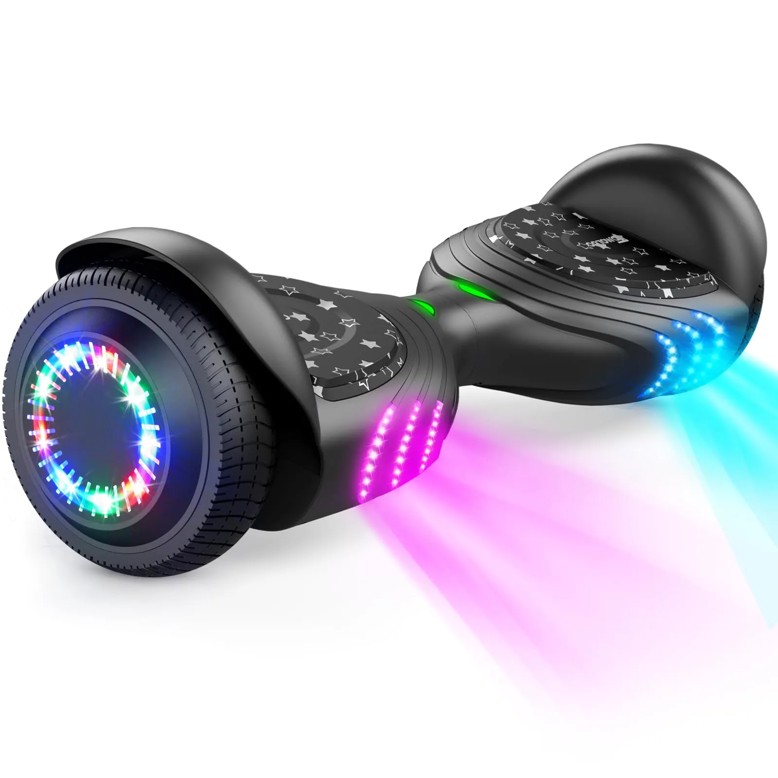 TOMOLOO Music-Rhythmed Hoverboard for Kids & Adults with RGB LED Lights & Stereo Speaker