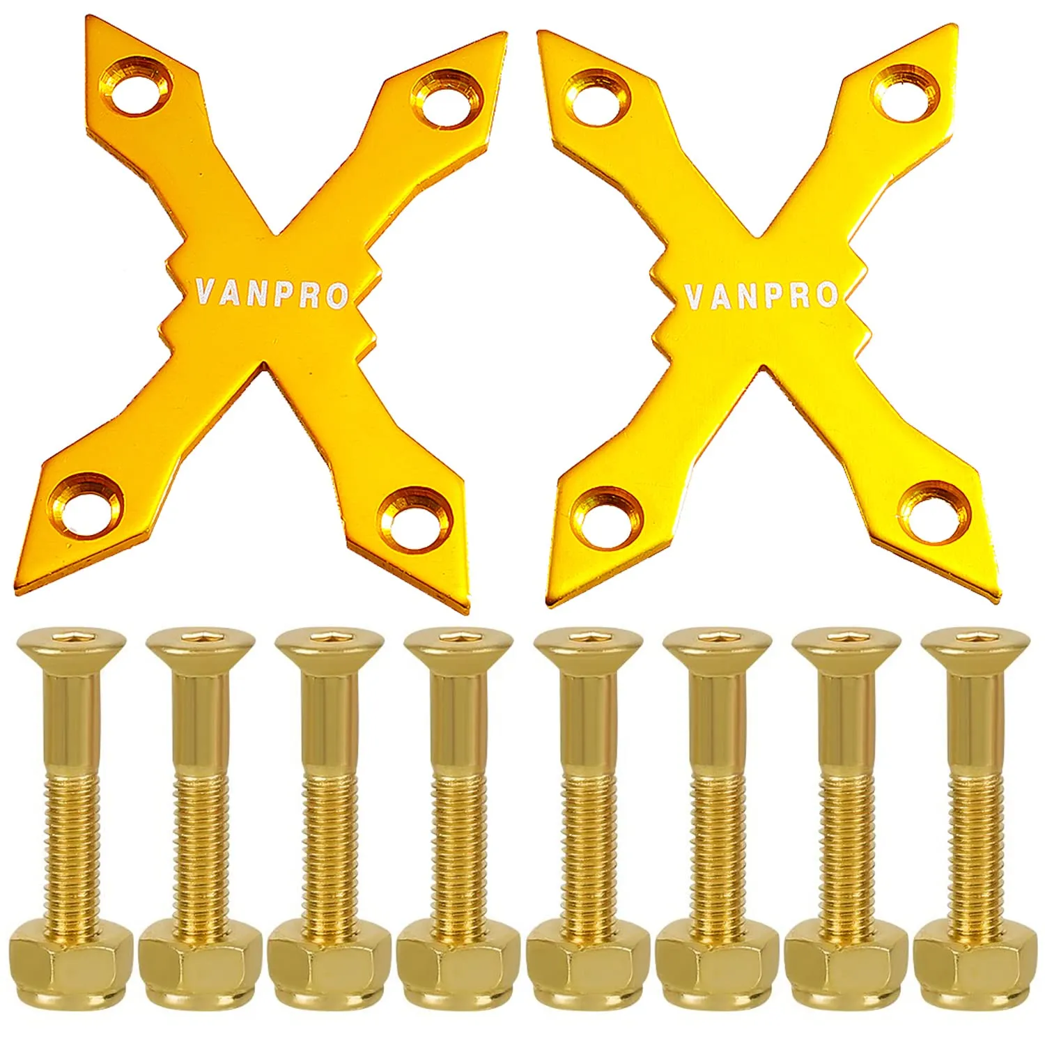 vanpro Skateboard Longboard Deck Protective Gaskets - Aluminum Alloy Anti Sinking Hardware, Gold