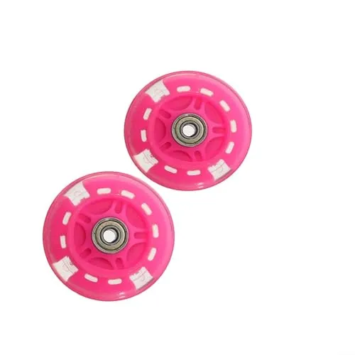 Vibrant Pink LED Light-Up Scooter Wheels for Smooth, Safe Skating Adventures