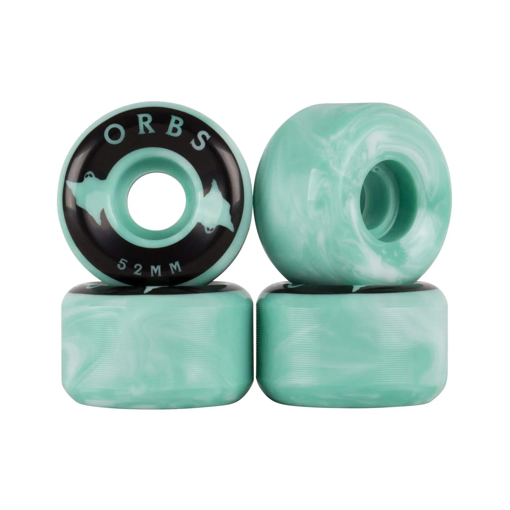 WELCOME Skateboard Wheels Orbs Specters Teal/White Swirl 52mm 99A – Enhanced Slidability Guaranteed