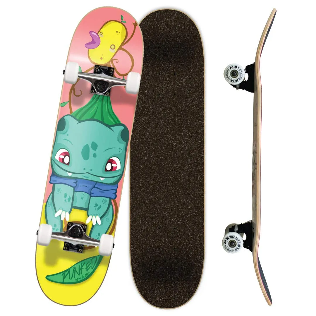 Yocaher Punked Complete Skateboards 7.75' & 8.25' - Pika, Candy, Chimp Series, 7-Ply Maple