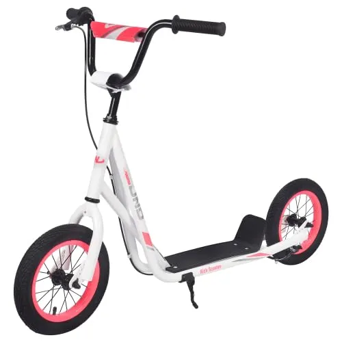 Youth Kick Scooter with Adjustable Handlebar & 12' Inflatable Wheels for Ages 6-12